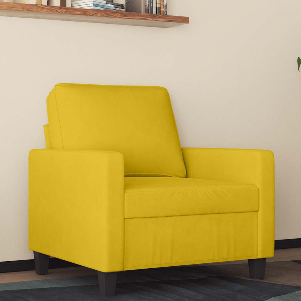 vidaXL Armchair Yellow 60 cm Velvet