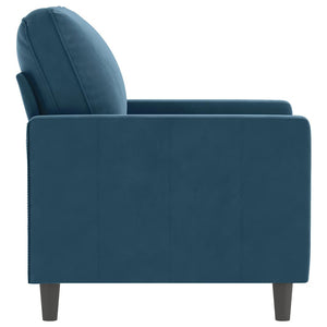 vidaXL Fauteuil bleu 60 cm velours