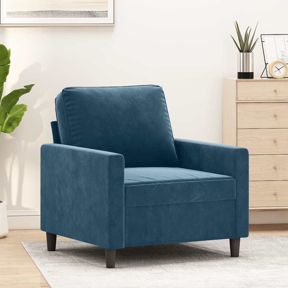 Blauer Samt Sessel 60 cm