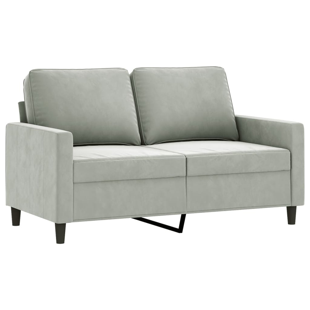 2-Sitzer Sofa Hellgrau Samt 120cm