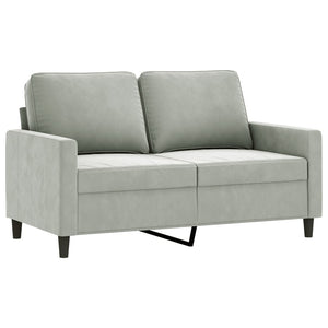 2-Sitzer Sofa Hellgrau Samt 120cm