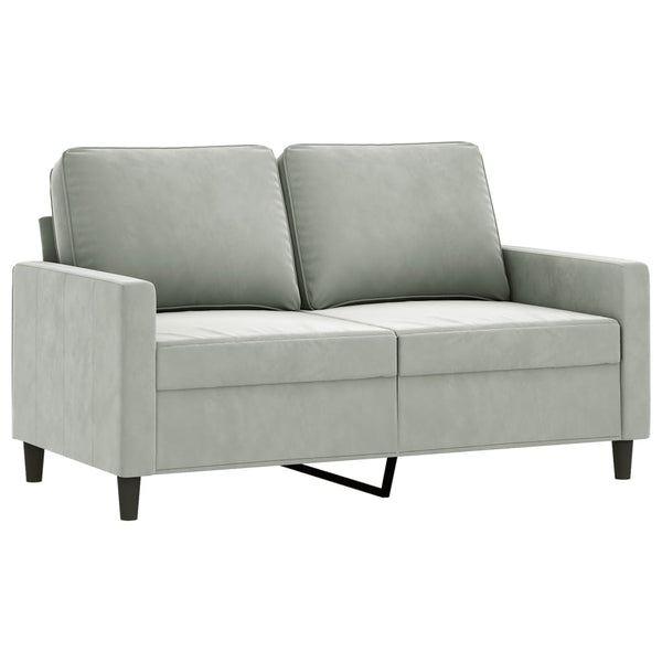 2-Sitzer Sofa Hellgrau Samt 120cm