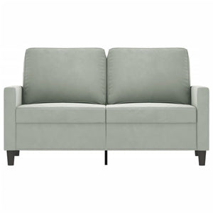 2-Sitzer Sofa Hellgrau Samt 120cm