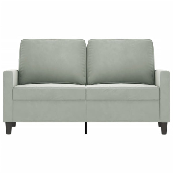 2-Sitzer Sofa Hellgrau Samt 120cm