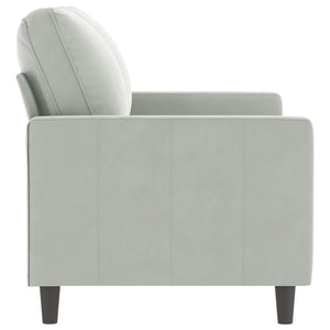 2-Sitzer Sofa Hellgrau Samt 120cm