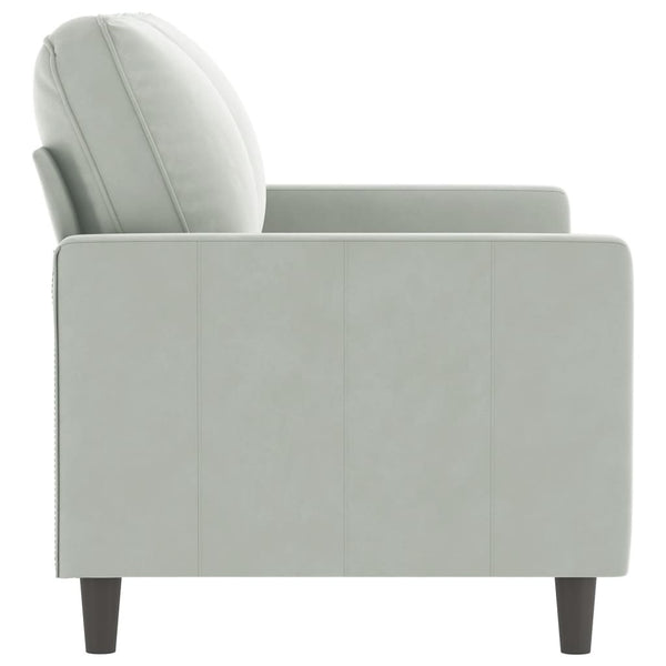 2-Sitzer Sofa Hellgrau Samt 120cm