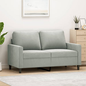 2-Sitzer Sofa Hellgrau Samt 120cm