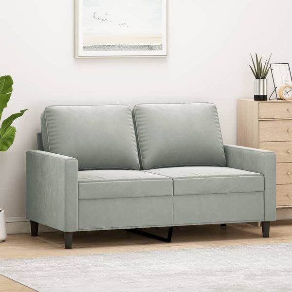 2-Sitzer Sofa Hellgrau Samt 120cm