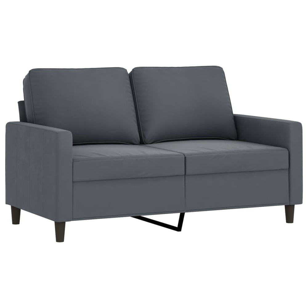 Dunkelgraues 2-Sitzer Samt Sofa 120 cm