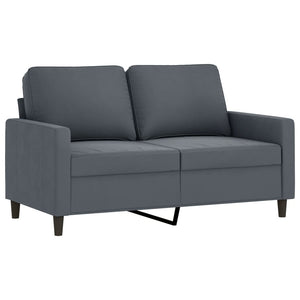 Dunkelgraues 2-Sitzer Samt Sofa 120 cm