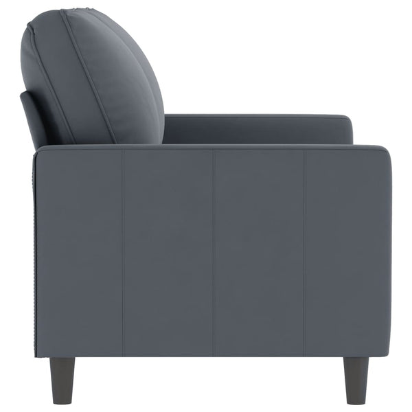 Dunkelgraues 2-Sitzer Samt Sofa 120 cm