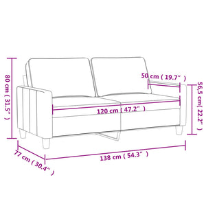 Dunkelgraues 2-Sitzer Samt Sofa 120 cm
