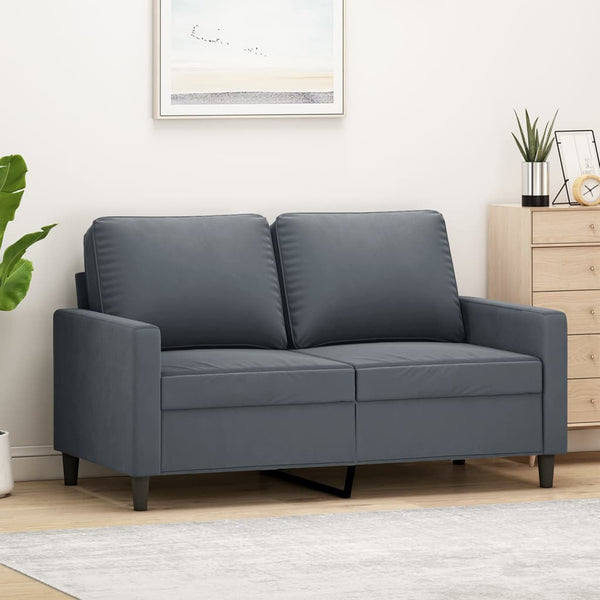 Dunkelgraues 2-Sitzer Samt Sofa 120 cm