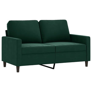 Dunkelgrünes Samt Sofa - 2 Sitzer 120cm