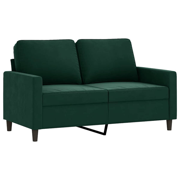 Dunkelgrünes Samt Sofa - 2 Sitzer 120cm