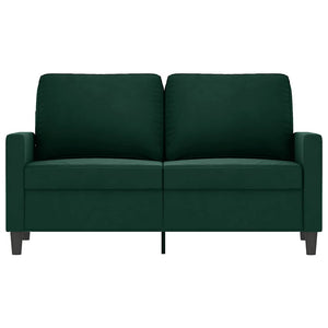 Dunkelgrünes Samt Sofa - 2 Sitzer 120cm