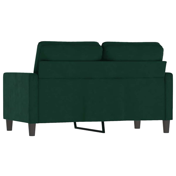 Dunkelgrünes Samt Sofa - 2 Sitzer 120cm