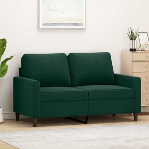 Dunkelgrünes Samt Sofa - 2 Sitzer 120cm