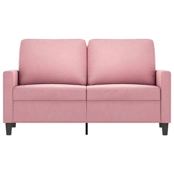 Rosa Samt 2-Sitzer Sofa 120cm