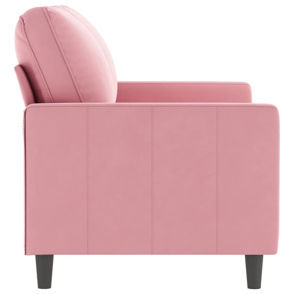 Rosa Samt 2-Sitzer Sofa 120cm