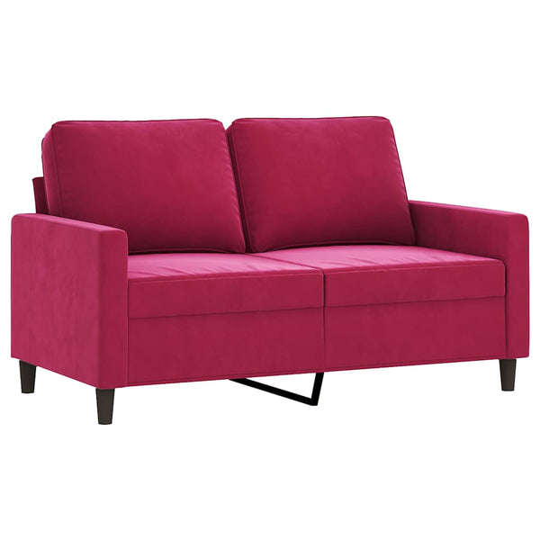 2-Sitzer Sofa Weinrot Samt 120cm