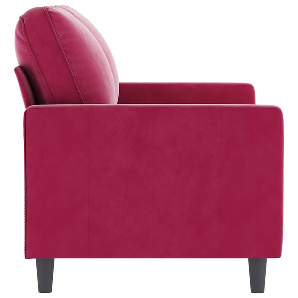 2-Sitzer Sofa Weinrot Samt 120cm