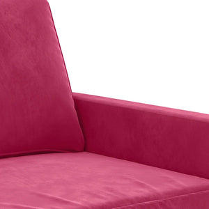 2-Sitzer Sofa Weinrot Samt 120cm
