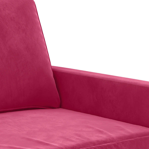 2-Sitzer Sofa Weinrot Samt 120cm