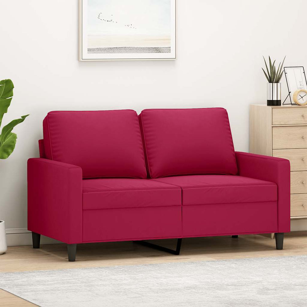 2-Sitzer Sofa Weinrot Samt 120cm