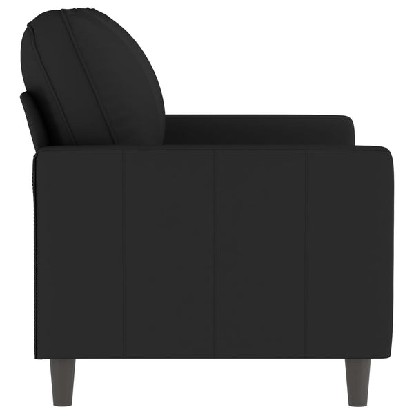 Schwarzes 2-Sitzer Sofa Samt, 120 cm