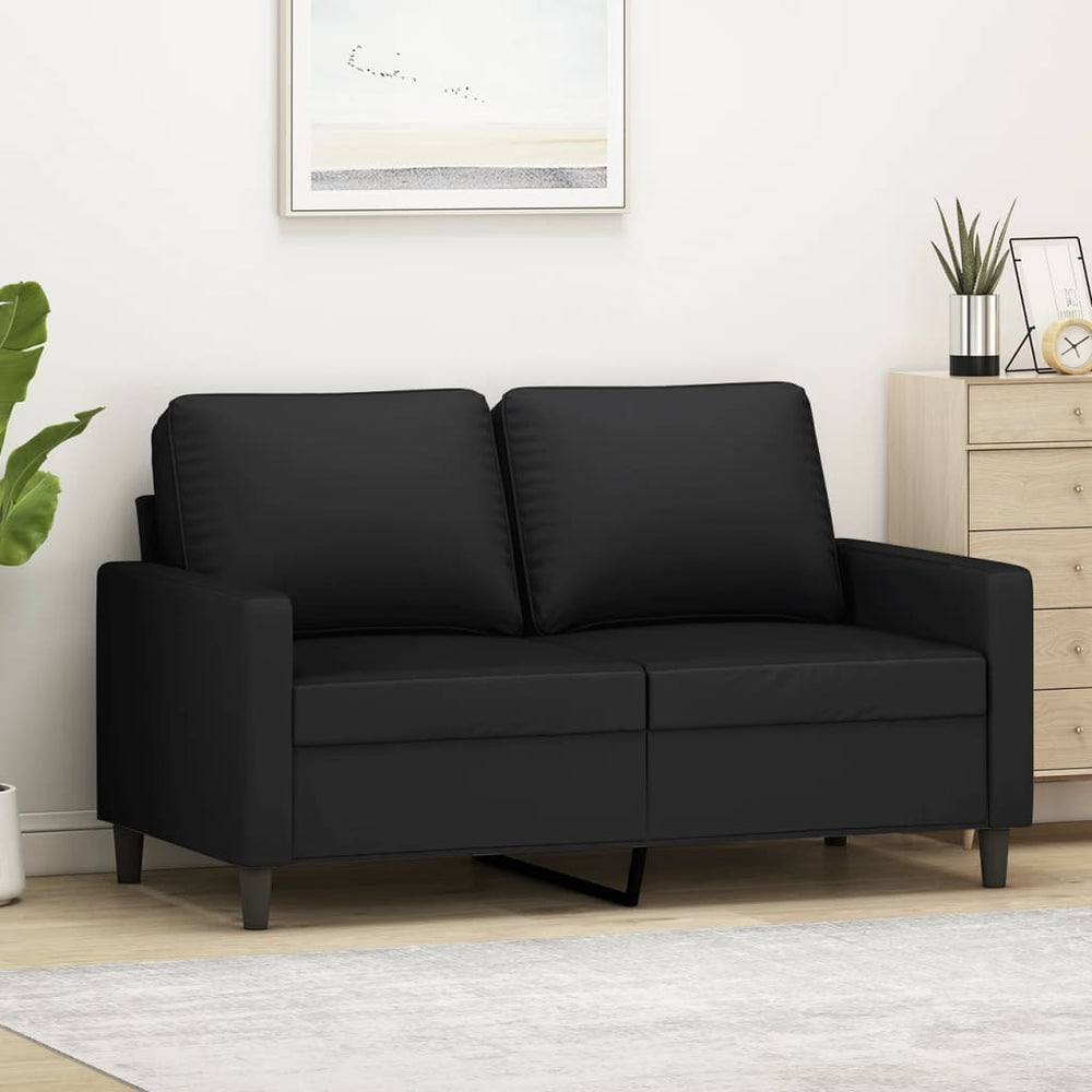 Schwarzes 2-Sitzer Sofa Samt, 120 cm