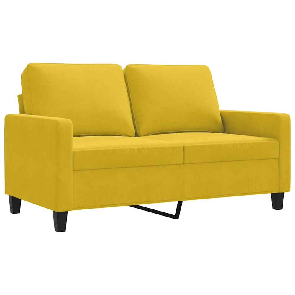 Gelbes 2-Sitzer Sofa Samt, 120 cm