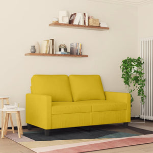 Gelbes 2-Sitzer Sofa Samt, 120 cm