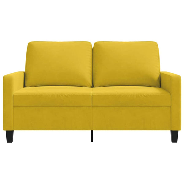 Gelbes 2-Sitzer Sofa Samt, 120 cm