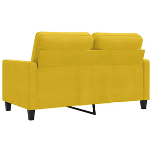Gelbes 2-Sitzer Sofa Samt, 120 cm