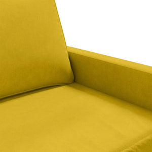 Gelbes 2-Sitzer Sofa Samt, 120 cm