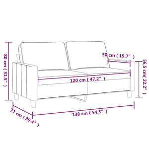 Gelbes 2-Sitzer Sofa Samt, 120 cm