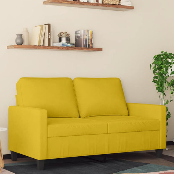 Gelbes 2-Sitzer Sofa Samt, 120 cm