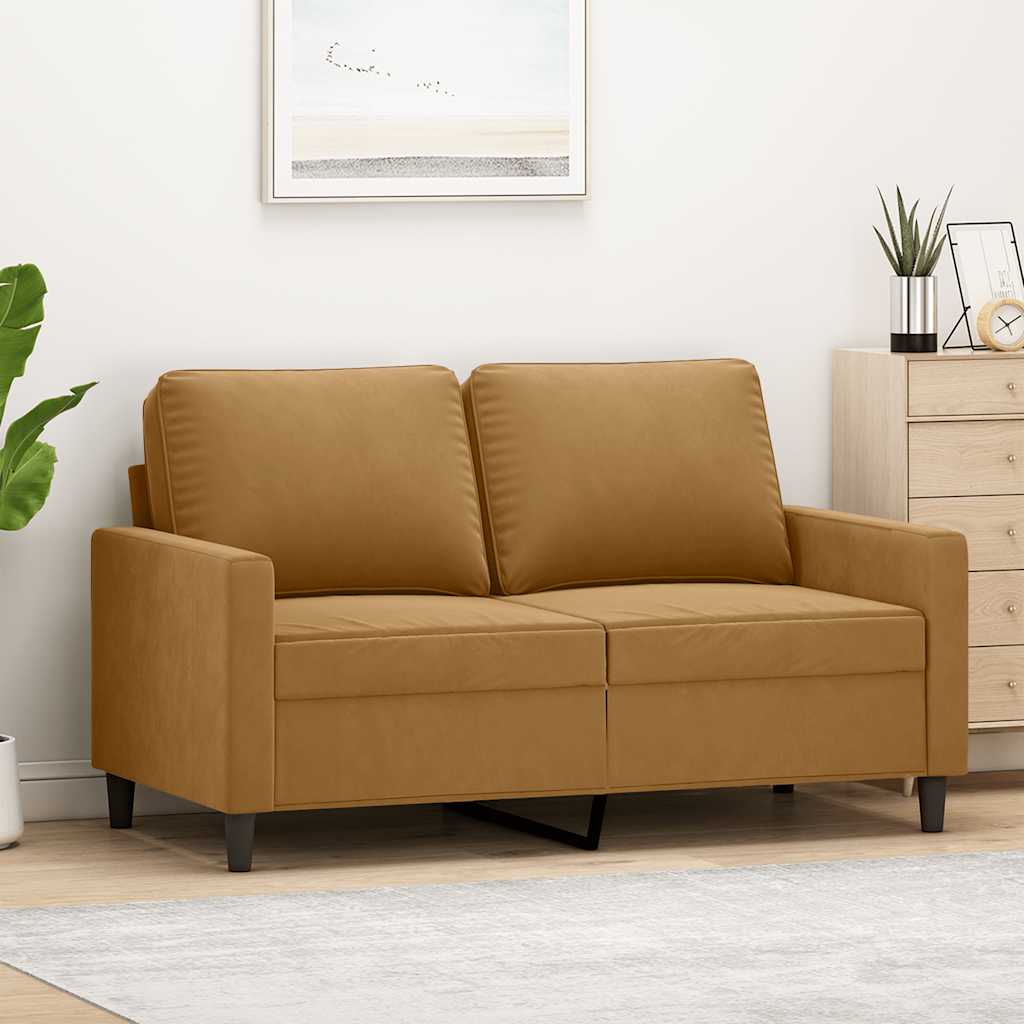 2-Sitzer Sofa Braun Samt 120cm