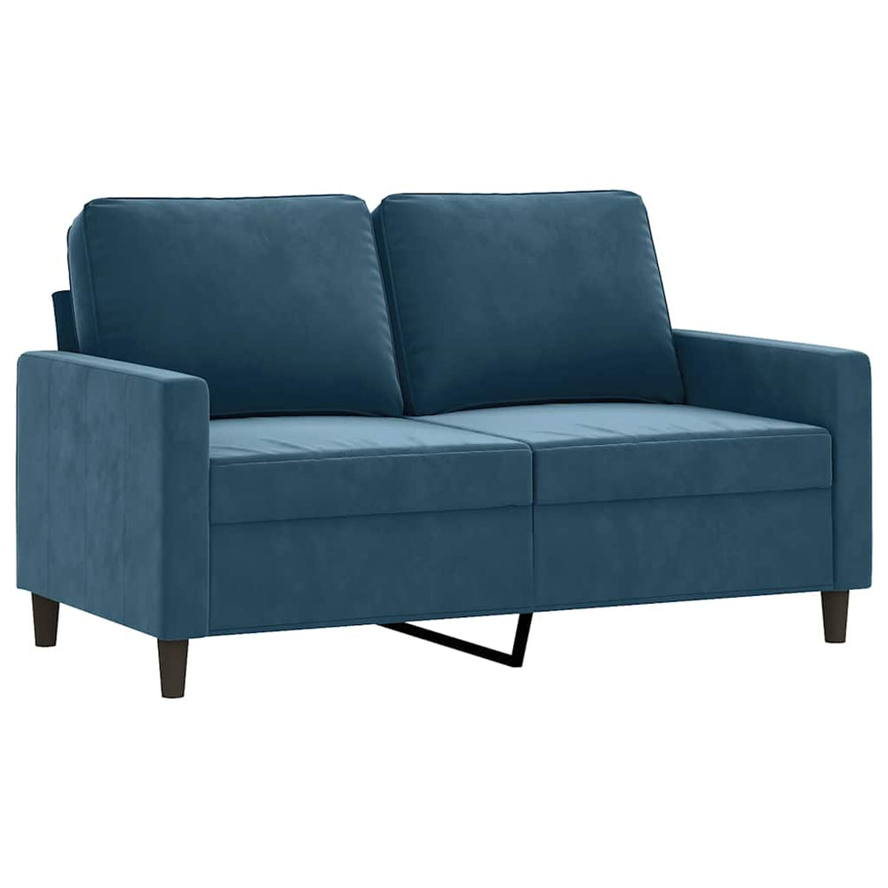 Blaues 2-Sitzer Sofa Samt, 120 cm