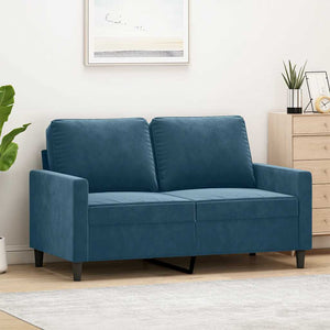 vidaXL Canapé 2 places bleu 120 cm velours