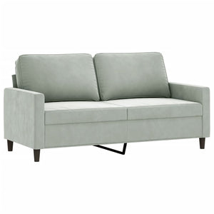 2-Sitzer Sofa Hellgrau Samt, 140 cm