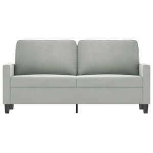 2-Sitzer Sofa Hellgrau Samt, 140 cm