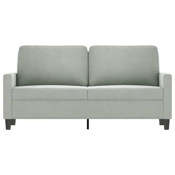 2-Sitzer Sofa Hellgrau Samt, 140 cm