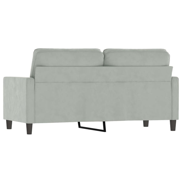 2-Sitzer Sofa Hellgrau Samt, 140 cm