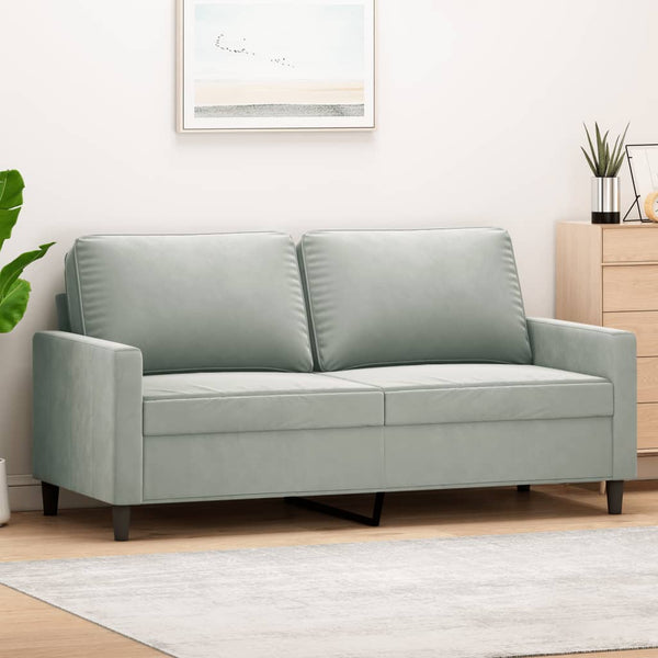 2-Sitzer Sofa Hellgrau Samt, 140 cm