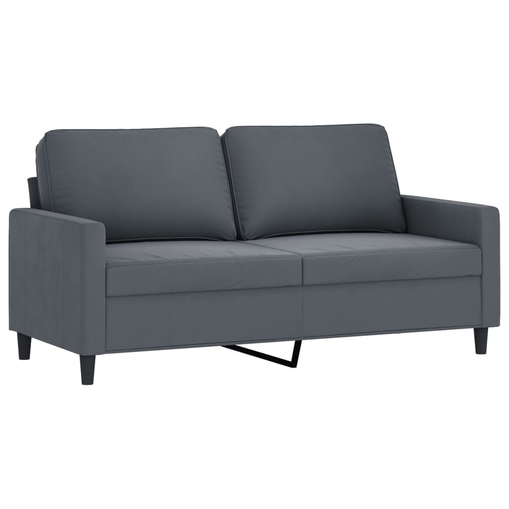2-Sitzer Sofa Dunkelgrau Samt 140 cm