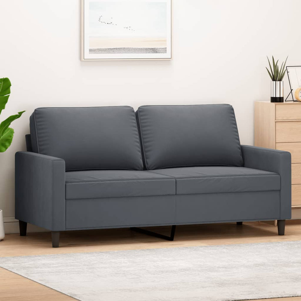 2-Sitzer Sofa Dunkelgrau Samt 140 cm