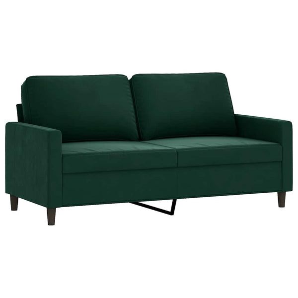 vidaXL Canapé 2 places vert foncé 140 cm Velours