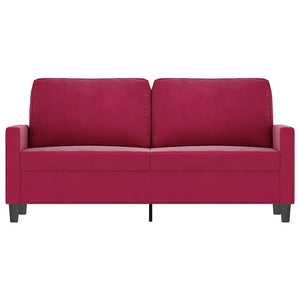 Weinrotes 2-Sitzer Sofa Samt, 140 cm